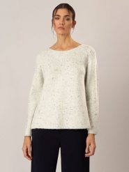 APART Sweter w kolorze kremowym rozmiar: 44/46. Brązowe swetry klasyczne damskie Apart, z wełny, bez kołnierzyka. Za 184.46 zł.