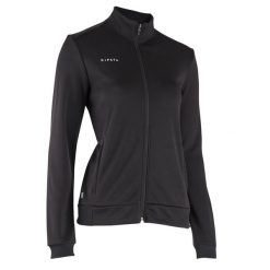 Bluza treningowa do piłki nożnej damska Kipsta Essential. Czarne bluzy bez kaptura damskie KIPSTA, xs, z elastanu. Za 89.99 zł.