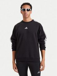 Adidas Bluza Essentials 3-Stripes Fleece KY6583 Czarny Regular Fit. Czarne bluzy bez kaptura męskie Adidas, m, z bawełny. Za 219.99 zł.