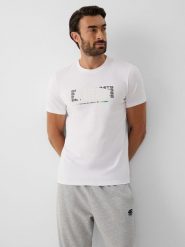 4F T-shirt slim z nadrukiem męski - biały S. Białe t-shirty męskie 4f, m, bez wzorów, z bawełny, bez kołnierzyka. Za 69.99 zł.
