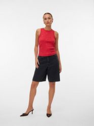 Vero Moda Top w kolorze czerwonym rozmiar: XL. Czerwone topy damskie Vero Moda, xl, bez wzorów, bez kołnierzyka. Za 52.42 zł.
