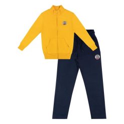 Bluza z zamek błyskawiczny na czas wolny. Niebieskie spodnie dresowe damskie LEONE 1947 APPAREL, bez wzorów, z bawełny. W wyprzedaży za 112.15 zł.