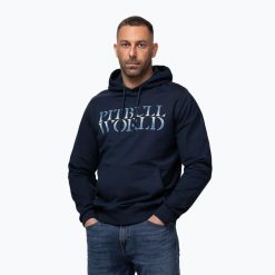 Bluza męska Pitbull World Sweatshirt Hooded. Niebieskie bluzy z kapturem męskie PITBULL, l, z bawełny. Za 249.99 zł.