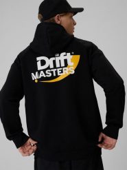 4F Bluza dresowa regular z kapturem uniseks 4F x Drift Masters - czarna S. Czarne bluzy sportowe damskie 4f, s, bez wzorów, z dresówki, bez ramiączek, z kapturem. Za 279.99 zł.