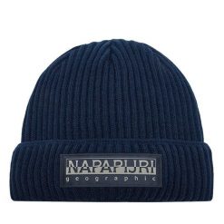 Czapka Napapijri. Niebieskie czapki męskie Napapijri, na zimę, bez wzorów. Za 219.99 zł.
