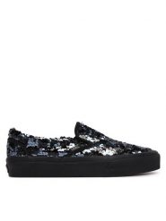Vans Tenisówki Classic Slip-On VN0010W0DE21 Czarny. Czarne trampki i tenisówki damskie Vans, bez wzorów, z materiału. Za 399.99 zł.