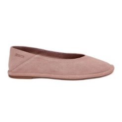 Zamszowe Baleriny Damskie Big Star RR274081 Różowe. Czerwone baleriny damskie bez wzorów, z zamszu, bez obcasa. Za 335.68 zł.