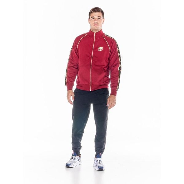 Bluza z bawełna z pełny zamek błyskawiczny na co dzień. Czerwone bluzy bez kaptura męskie LEONE 1947 APPAREL, bez wzorów, z bawełny, sportowe, bez kołnierzyka, bez ramiączek. W wyprzedaży za 218.92 zł.