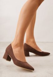 Brązowe Czółenka Vices na Obcasie ze Skórzaną Wkładką Valaria. Brązowe czółenka damskie Born2be, bez wzorów, bez obcasa, na obcasie. Za 89.99 zł.