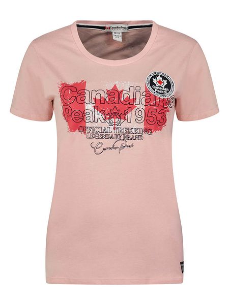 Canadian Peak Koszulka "Jarryeak" w kolorze jasnoróżowym rozmiar: XL. Różowe bluzki damskie Canadian Peak, xl, bez wzorów, z bawełny, bez kołnierzyka, bez ramiączek. Za 70.41 zł.