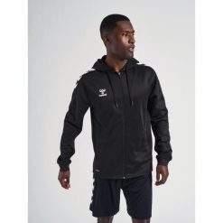Bluza z kapturem na zamek Hummel hmlCORE. Czarne bluzy sportowe damskie HUMMEL, m, bez wzorów, z dresówki, bez ramiączek, długie, z kapturem. Za 157.00 zł.