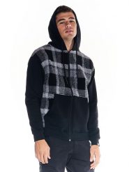 Bluza z wełna z kaptur na outdoor na co dzień. Czarne bluzy sportowe męskie LEONE 1947 APPAREL, bez wzorów, z wełny, bez kołnierzyka, bez ramiączek. Za 126.26 zł.