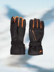 4F Rękawiczki narciarskie Thinsulate membrana 5000 męskie - czarne L. Czarne rękawiczki męskie 4f, na zimę, bez wzorów, z materiału. Za 249.99 zł.