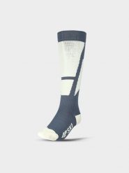 4F Skarpety narciarskie damskie - granatowe 39-42. Niebieskie skarpetki damskie 4f, bez wzorów, z materiału. Za 79.99 zł.