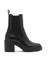 Gino Rossi Sztyblety FERGIE 2784440PE Czarny. Czarne botki damskie Gino Rossi, z materiału, bez obcasa, na słupku, bez zapięcia. Za 349.99 zł.