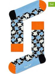 Happy Socks Skarpety (2 pary) "Andy Warhol Flower" w kolorze błękitnym ze wzorem rozmiar: 41-46. Niebieskie skarpetki męskie Happy Socks, bez wzorów, prążkowane. Za 74.46 zł.