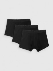 4F Bielizna bokserki (3-pack) męskie - czarne S. Czarna bokserki męskie 4f, bez wzorów, z bawełny. Za 99.99 zł.