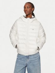 Tommy Jeans Kurtka zimowa Tape DW0DW18308 Biały Regular Fit. Białe kurtki damskie Tommy Jeans, na zimę, s, bez wzorów, z jeansu, bez kaptura. Za 629.99 zł.