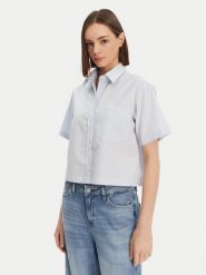 Guess Koszula W5GH98 WH7Q1 Niebieski Regular Fit. Niebieskie koszule damskie Guess, l, z aplikacjami, z bawełny, bez kołnierzyka, bez ramiączek. Za 149.00 zł.