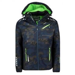 Kurtka trekkingowa męska Geographical Norway Royaute. Niebieskie kurtki męskie Geographical Norway, m, bez wzorów, z softshellu, sportowe, bez kaptura. Za 259.00 zł.