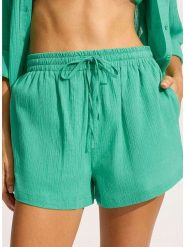 Seafolly Szorty w kolorze zielonym rozmiar: M. Zielone szorty damskie Seafolly, bez wzorów, z bawełny. Za 145.60 zł.