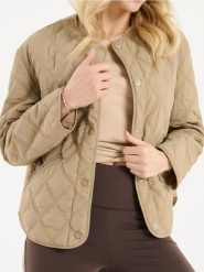 Pikowana kurtka - khaki. Brązowe kurtki damskie Sinsay, l, bez wzorów, bez kaptura. Za 69.99 zł.