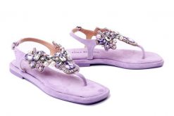 ALMA EN PENA V240821 suede lilac, sandały damskie. Fioletowe sandały damskie Alma En Pena, bez wzorów, bez obcasa, na obcasie. Za 362.94 zł.