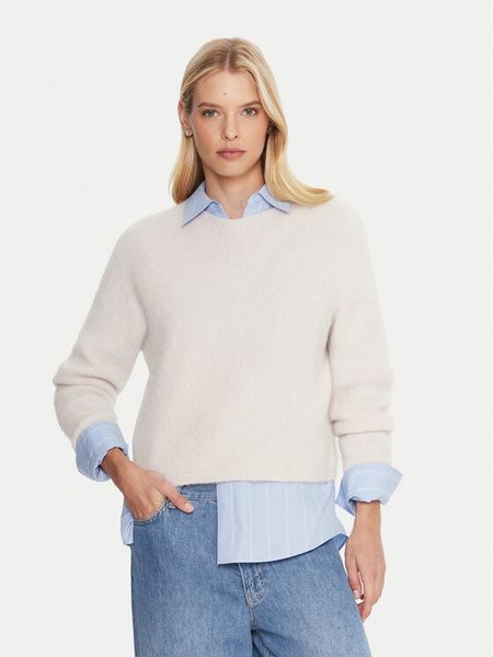 Marella Sweter Tania 2523366352 Écru Regular Fit. Swetry klasyczne damskie Marella, l, z syntetyku, bez kołnierzyka. Za 589.99 zł.