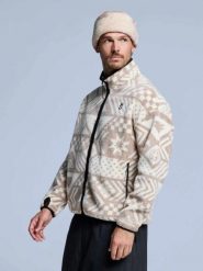 Kurtka Sherpa - męska - cztery pory roku - biała wielokolorowa. Białe kurtki narciarskie i snowboardowe damskie POEDERBAAS, m, bez wzorów, z poliesteru, bez kaptura, narciarskie. Za 242.82 zł.