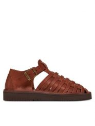 Fracap Sandały D025 Brązowy. Brązowe sandały damskie Fracap, bez wzorów, ze skóry, bez obcasa, na płaskiej podeszwie. Za 499.99 zł.