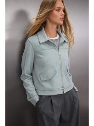 Trendyol Kurtka w kolorze błękitnym ze skóry syntetycznej rozmiar: XL. Niebieskie kurtki damskie Trendyol, xl, bez wzorów, ze skóry, bez kaptura. Za 222.94 zł.