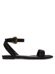 Versace Jeans Couture Sandały 80VA3S61 ZSS84 899 Czarny. Czarne sandały damskie Versace Jeans Couture, bez wzorów, z jeansu, bez obcasa, na płaskiej podeszwie. Za 789.99 zł.