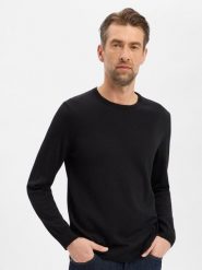 JOOP! Sweter z cienkiej dzianiny - Denny Mężczyźni wełna ze strzyży czarny, XL. Czarne swetry męskie Joop!, m, bez wzorów, z dzianiny, bez kołnierzyka. Za 609.95 zł.