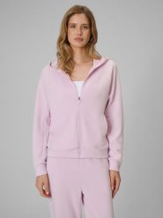4F Bluza dresowa regular z kapturem damska - różowa XXL. Czerwone bluzy z kapturem damskie 4f, xxl, bez wzorów, z dresówki. Za 169.99 zł.