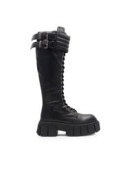 Jenny Fairy Kozaki Hallam HY0581-9 Czarny. Czarne kozaki damskie Jenny Fairy, ze skóry, bez obcasa, na płaskiej podeszwie. Za 249.99 zł.