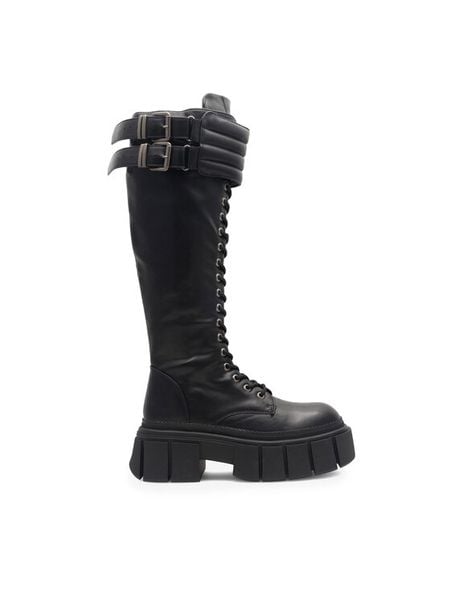 Jenny Fairy Kozaki Hallam HY0581-9 Czarny. Czarne kozaki damskie Jenny Fairy, ze skóry, bez obcasa, na płaskiej podeszwie. Za 249.99 zł.