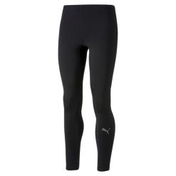 Spodnie męskie Puma RUN BRUSHED. Czarne spodnie materiałowe męskie Puma, bez wzorów, wizytowe. Za 152.99 zł.