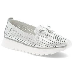 Białe Półbuty S.Barski Eleganckie Obuwie Damskie. Białe półbuty damskie S.BARSKI, bez wzorów, z jeansu, eleganckie, bez obcasa. Za 199.00 zł.