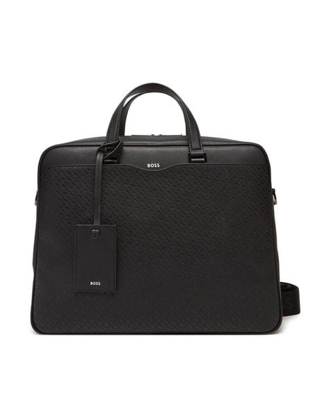 BOSS Torba na laptopa 50542235 Czarny. Czarne torby na laptopa damskie Boss, bez wzorów, ze skóry. Za 739.99 zł.