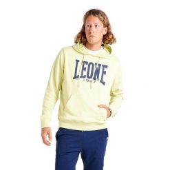 Męska bluza z kapturem Leone 1947 unbrushed – lekka bluza. Zielone bluzy sportowe męskie LEONE 1947 APPAREL, bez wzorów, z tkaniny, sportowe, bez kołnierzyka, bez ramiączek. W wyprzedaży za 139.75 zł.