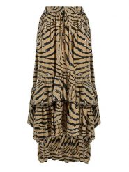 BLE Spódnica w kolorze jasnobrązowo-czarnym rozmiar: M/L. Brązowe spódniczki damskie BLE, l, bez wzorów, maxi, asymetryczne. Za 150.72 zł.