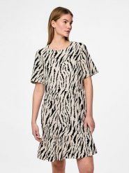 Pieces Sukienka "Arlem" w kolorze beżowo-czarnym rozmiar: XL. Brązowe sukienki damskie Pieces, xl, bez wzorów, z wiskozy, bez kołnierzyka, bez ramiączek, mini. Za 87.81 zł.