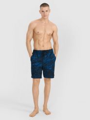 4F Spodenki plażowe męskie - granatowe XL. Niebieskie szorty męskie 4f, na lato, bez wzorów, z materiału, wakacyjne. W wyprzedaży za 79.99 zł.