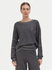 Liu Jo Sport Sweter TF6180 MS59L Szary ciemny Regular Fit. Szare swetry klasyczne damskie Liu Jo Sport, l, z wiskozy, bez kołnierzyka. Za 649.99 zł.