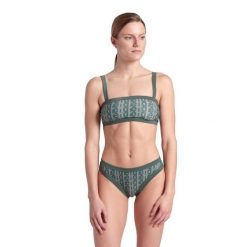 Strój kąpielowy damski dwuczęściowy pływacki basen plażę Arena Monogram. Zielone bikini damskie Arena, bez wzorów. Za 69.99 zł.