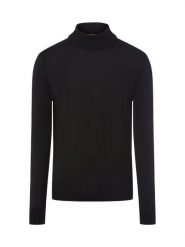 BOSS Orange sweter z dzianiny - Avac Mężczyźni wełna ze strzyży czarny, M. Czarne swetry męskie Boss Orange, m, bez wzorów, z dzianiny, bez kołnierzyka. Za 479.95 zł.