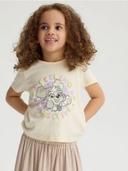 T-shirt z aplikacją Psi Patrol - złamana biel. Koszulki dziewczęce Reserved, m, z aplikacjami, z bawełny, bez ramiączek. W wyprzedaży za 19.99 zł.