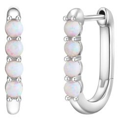 Glanzstücke München Srebrne kolczyki kreole srebro wysokiej próby Opal (synt.) srebrny Kolczyki koła 1 ct Damski. Szare kolczyki damskie Glanzstücke München, z opalem, srebrne. Za 319.99 zł.