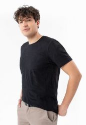 T-shirt z fakturą TM-ENAR. Czarne t-shirty męskie Volcano, m, bez wzorów, z bawełny, bez kołnierzyka. Za 79.99 zł.