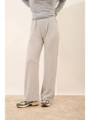 Just Cashmere Kaszmirowe spodnie "Daphne" w kolorze jasnoszarym rozmiar: S. Szare spodnie materiałowe damskie Just Cashmere, bez wzorów, z kaszmiru, z podwyższonym stanem. Za 545.19 zł.